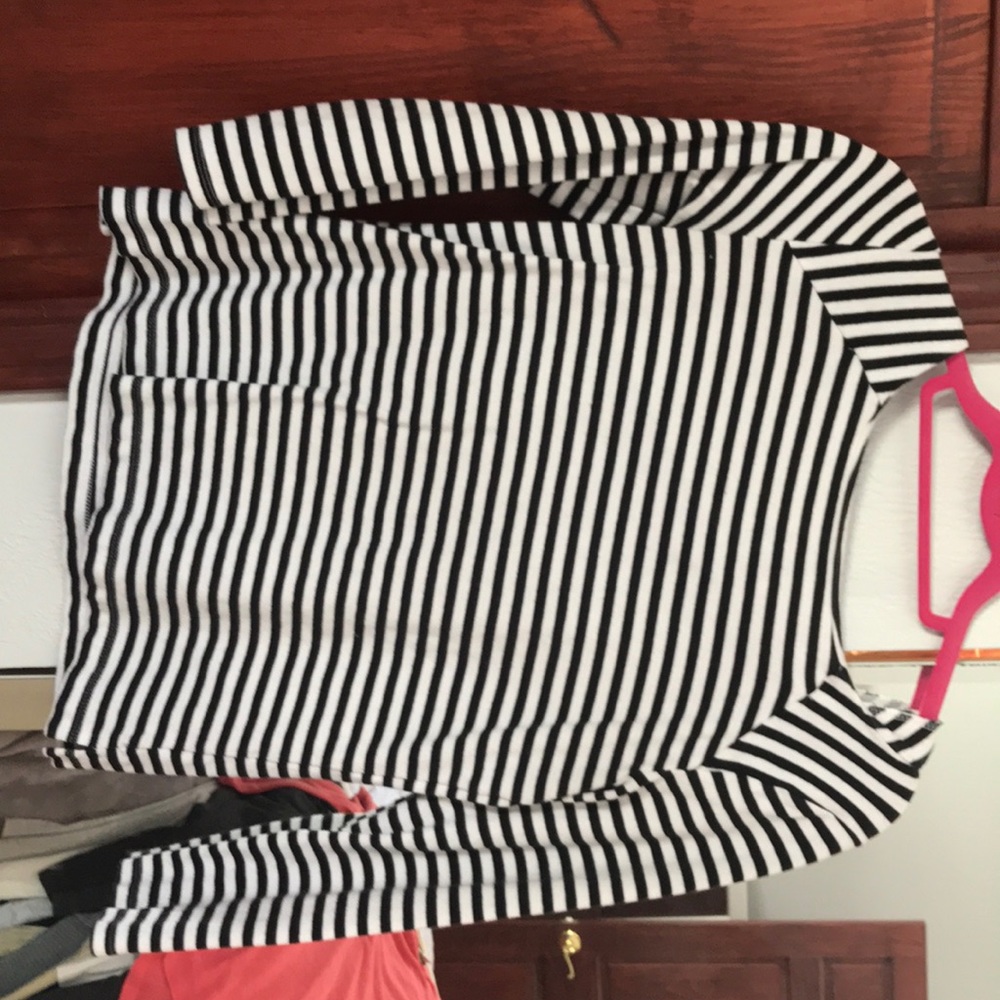 Black and white striped business casual